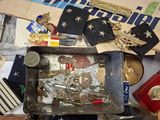 a box full of assorted items sitting on a table