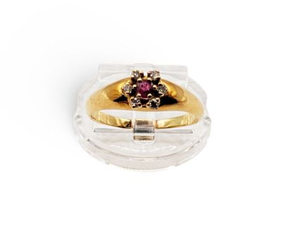 an image of a close up of a ring on a white surface