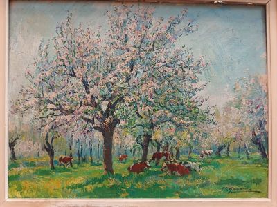 Louis Edouard GARRIDO (1893-1982) "Paysage aux vaches", huil…