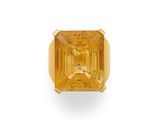 an emerald - cut, yellow sapphire ring, by van cleef