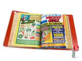 an open book with a picture of a cartoon character on it