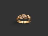 une bague en or avec un diamant serti au centre