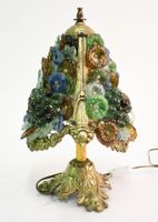 Lampe à de salon à poser en bronze et fleurs et grappes de r… (photo 2)