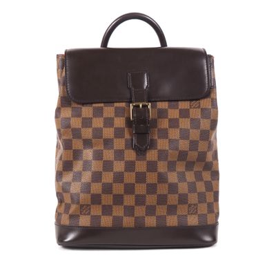LOUIS VUITTON Sac SOHO (c 2010) en toile damier ébène et cui…