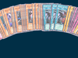 a lot of cards that are on a blue background