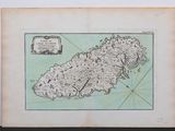 une vieille carte de l'île de Guernesey datant du milieu du XIXe siècle