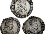 trois pièces d'argent datant de l'époque de l'Empire romain