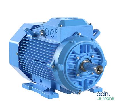 une image représentant un moteur électrique bleu sur fond blanc