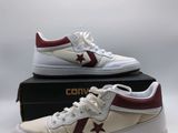 converse court star sneakers in white and burgundy