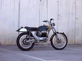 a motorcycle that is parked in a parking lot