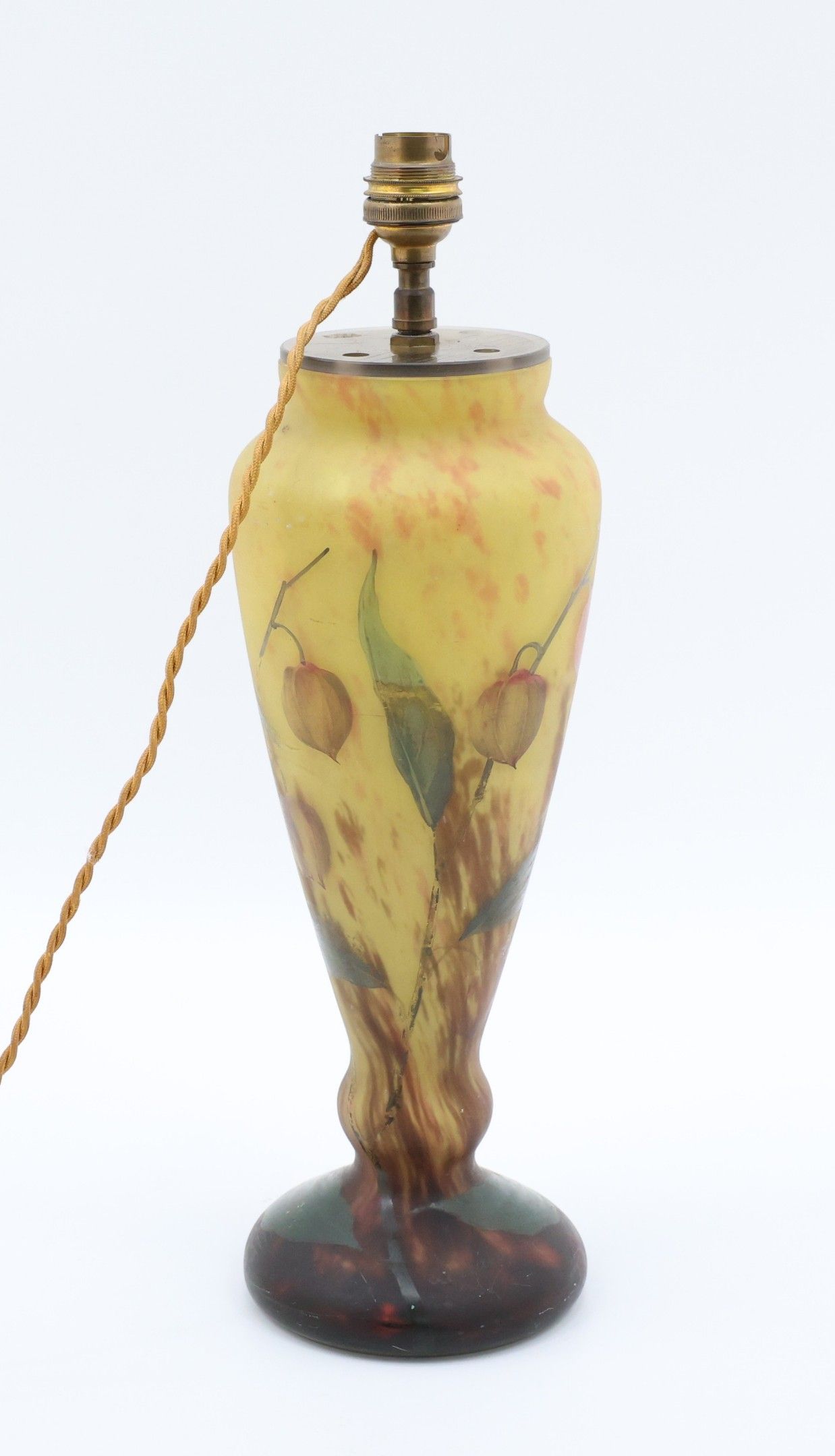 LORRAIN - Vase de forme balustre monté en lampe en pâte de v…