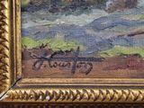 an image of a painting of a man riding a horse drawn carriage