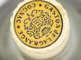a close up of a bottle of wine with a label on it