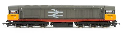 a gray and yellow train on the tracks on a white background