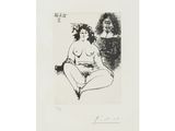 an image of a black and white drawing of a woman and a man