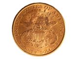 une image d'une pièce d'or sur fond blanc