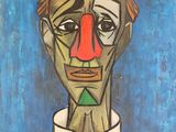an image of a painting of a man with a red nose