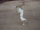 a piece of cardboard that has been torn off
