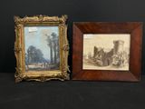 deux photos encadrées représentant un château et un château sur fond noir