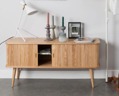 Meuble TV 2 portes coulissantes BARBIER ZUIVER, panneaux de …