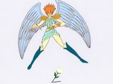 une image représentant un dessin d'un ange tenant une fleur