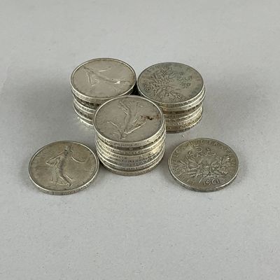 FRANCE, Ve République. 26 x 5 F argent type Semeuse 1961.