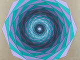 une image représentant une peinture d'une fleur bleue et violette