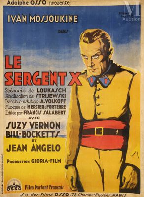 a poster for the movie le sergent x, starring a man in uniform