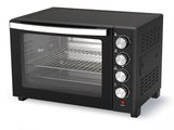 a black toaster oven that is on a white surface