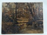 an image of a painting of a wooded area with trees