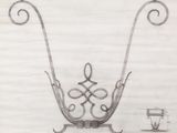 an old drawing of a table with a design on it