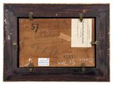 a picture of a picture of a wooden frame with writing on it