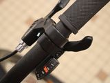 a close up of the handlebars on a bicycle