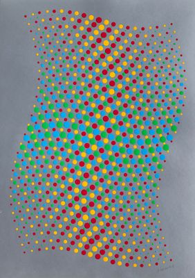 une image représentant le dessin d'une tête humaine parsemée de points