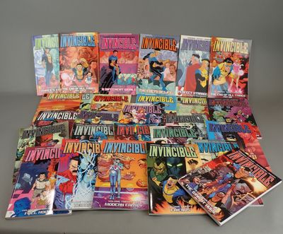 the covers of the comic books are stacked on top of each other