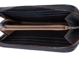 a close up of a wallet with a zipper open on a white background