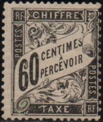 a stamp with the words 60 cents percevoir on it