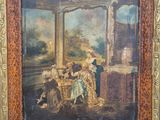 un tableau représentant une réunion de famille en plein air