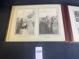 two pages of a book with pictures of a man on a horse and a woman on a horse
