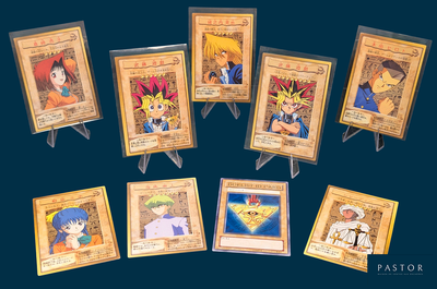 a lot of cards that are on display on a table