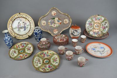 many plates and cups and saucers on the table