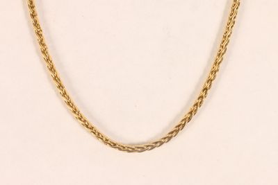 Collier en or jaune 750 ‰ à maille palmier en chute. - Photo 1