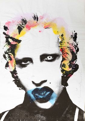 a picture of a painting of a man with blue eyes