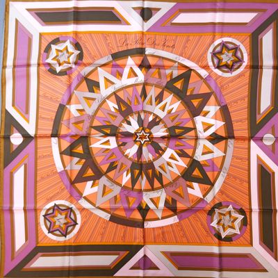 an image of a square scarf with a star design on it