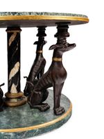 Rare guéridon circulaire en bronze et bois mouluré sculpté e… (photo 3)