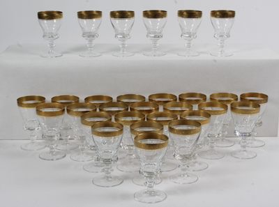 TERESIENTHAL, Allemagne. 29 verres à pied et liseré doré à m…
