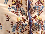 a close up of a dress with a floral pattern