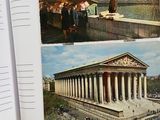 a book with a picture of a building and a picture of a bridge