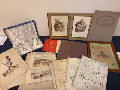 Carton cpt gravures et dessins divers et humouristiques, liv…