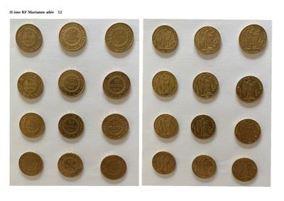 deux photos représentant différents types de pièces de monnaie sur un fond blanc